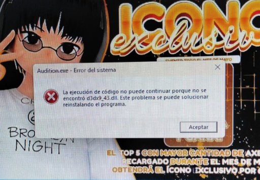 Error d3dx9_43.dll Audition